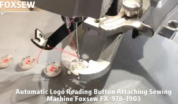 Automatic Logo Reading Button Attaching Machine