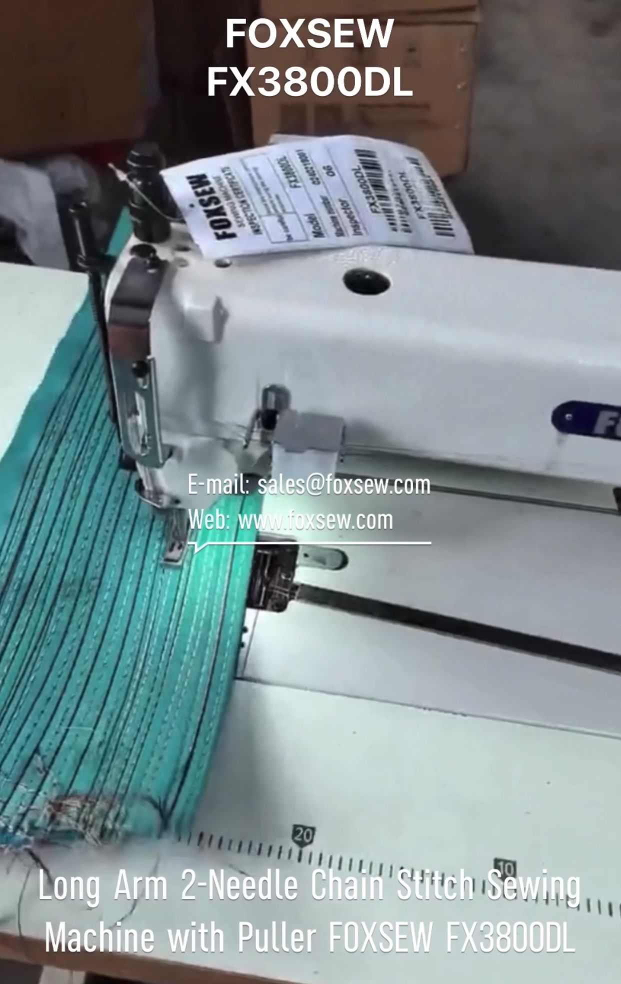 Long Arm 2-Needle Chain Stitch Sewing Machine with Puller