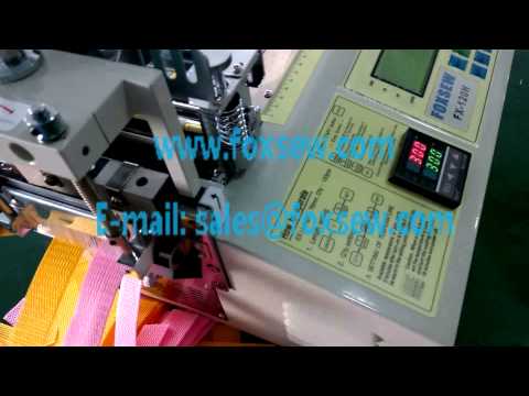 Automatic Woven Tape Cutting Machine Hot Knife with Double Line 