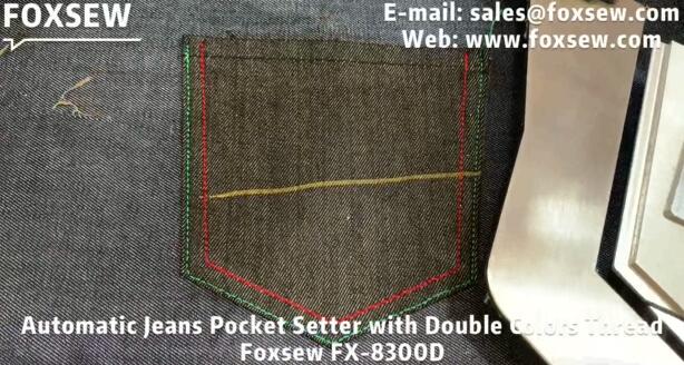 Automatic Jeans Pocket Setter with Two Color Thread