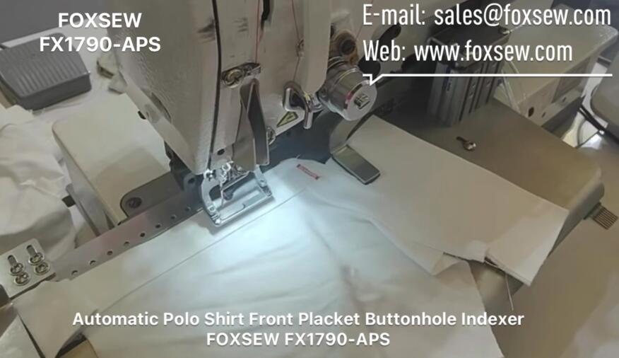 Automatic Polo Shirt Front Placket Buttonhole Indexer