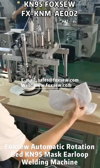 Rotation Bed KN95 Mask Earloop Welding Machine