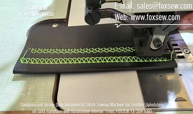 Computerized Ornamental Stitch Sewing Machine for Leather Upholstery on Sofa Furniture