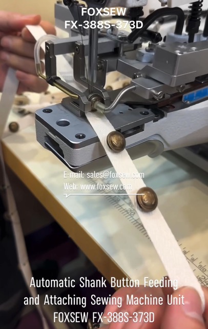 Automatic Shank Button Feeding and Attaching Sewing Machine Unit