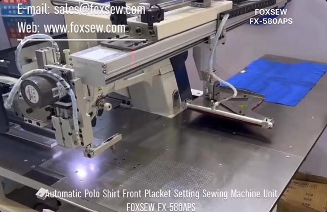 Automatic POLO Shirt Placket Setting Sewing Unit
