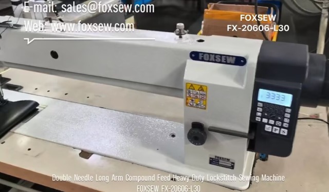 Long Arm Double Needle Compound Feed Heavy Duty Sewing Machine