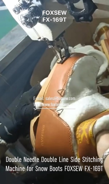 Double Needle Double Line Side Wall Stitching Machine for Snow Boots