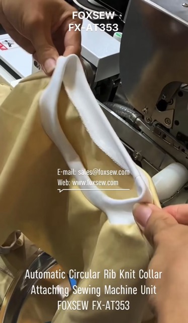 Automatic Circular Rib Knit Collar Attaching Sewing Machine