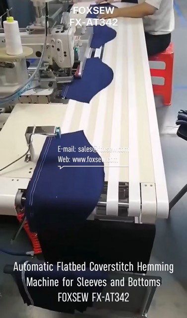 Automatic Flatbed Coverstitch Hemming Machine for Sleeves and Bottoms