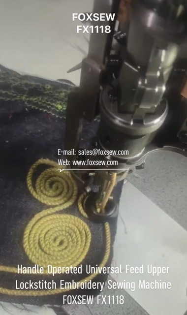 Handle Operated Universal Feed Upper Lockstitch Embroidery Sewing Machine