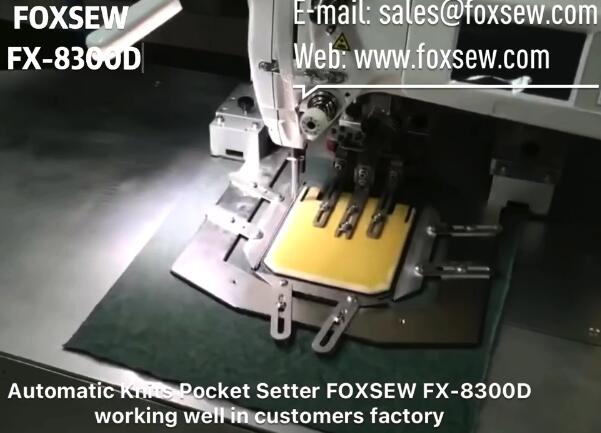 Automatic Knits Pocket Setter working well in Customers factory
