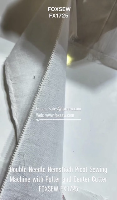 Double Needle Hemstitch Picot Sewing Machine with Puller and Center Cutter