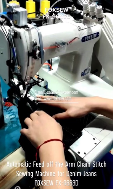 Automatic Feed off the Arm Chain Stitch Sewing Machine for Denim Jeans