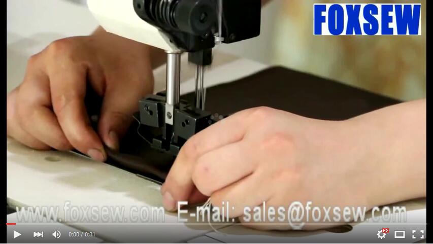 Double Needle Roller Feed Moccasin Sewing Machine 