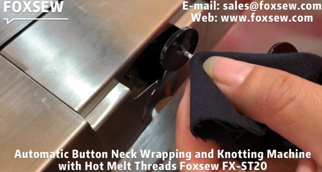 Button Neck Wrapping Machine with Hot Melt Machine