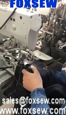 Automatic Jeans Beltloop Attaching Sewing Machine