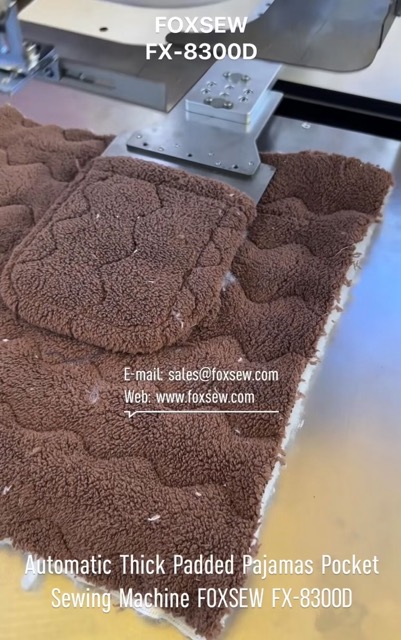 Automatic Thick Padded Pajamas Pocket Attaching Sewing Machine
