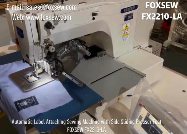 Automatic Label Sewing Machine with Side-Sliding Presser Foot