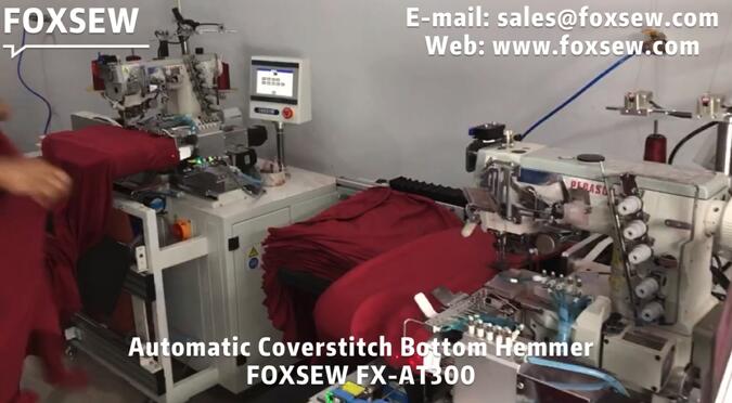 FOXSEW Automatic Coverstitch Bottom Hemmer Machines Working Well in Customers Factory