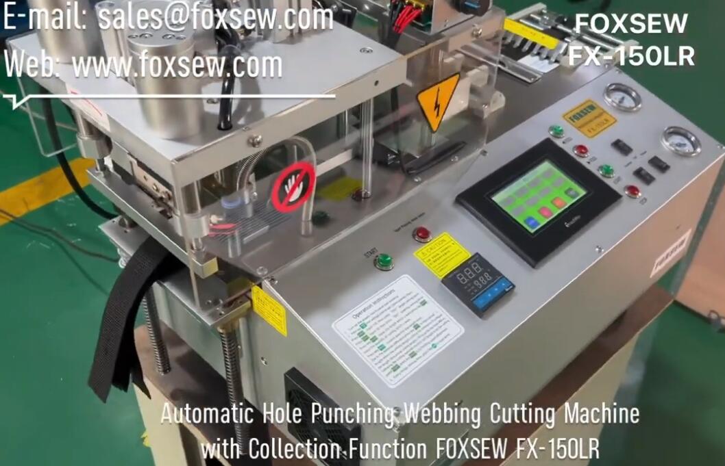 Automatic Hole Punching Webbing Cutting Machine with Collection Function