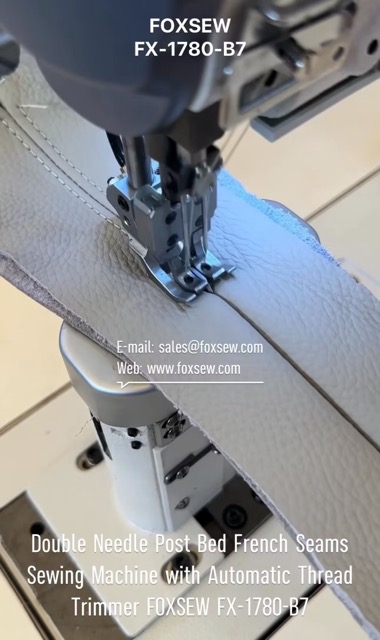 Double Needle Post Bed French Seams Upholstery Sewing Machine with Auto-Trimmer