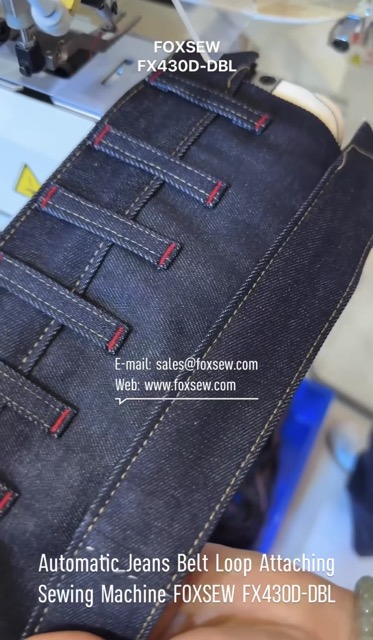 Automatic Jeans Belt Loop Attaching Sewing Machine