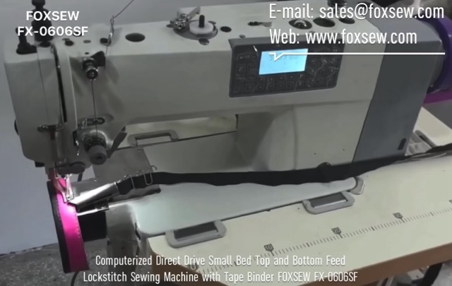 Direct Drive Small Bed Top and Bottom Feed Sewing Machine with Tape Binder