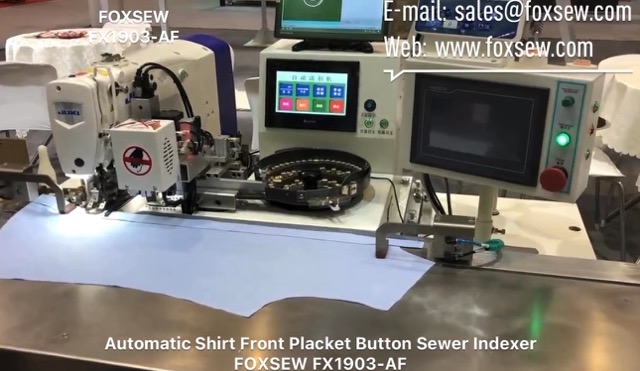 Automatic Shirt Front Placket Button Sewing Indexer