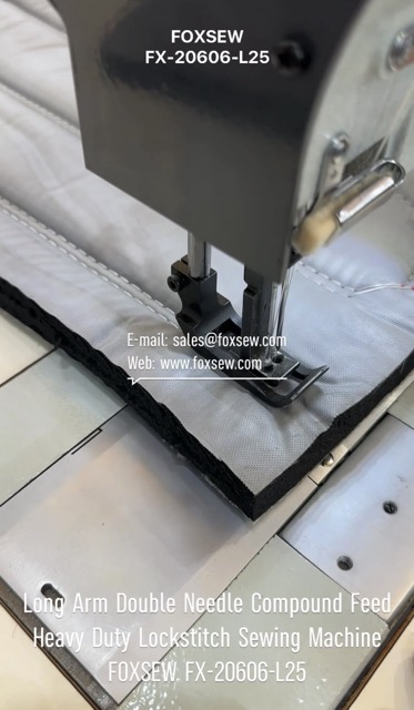 Long Arm Double Needle Compound Feed Heavy Duty Lockstitch Sewing Machine