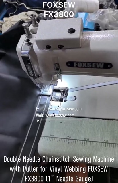 Double Needle Chainstitch Sewing Machine with Puller for Vinyl Webbing