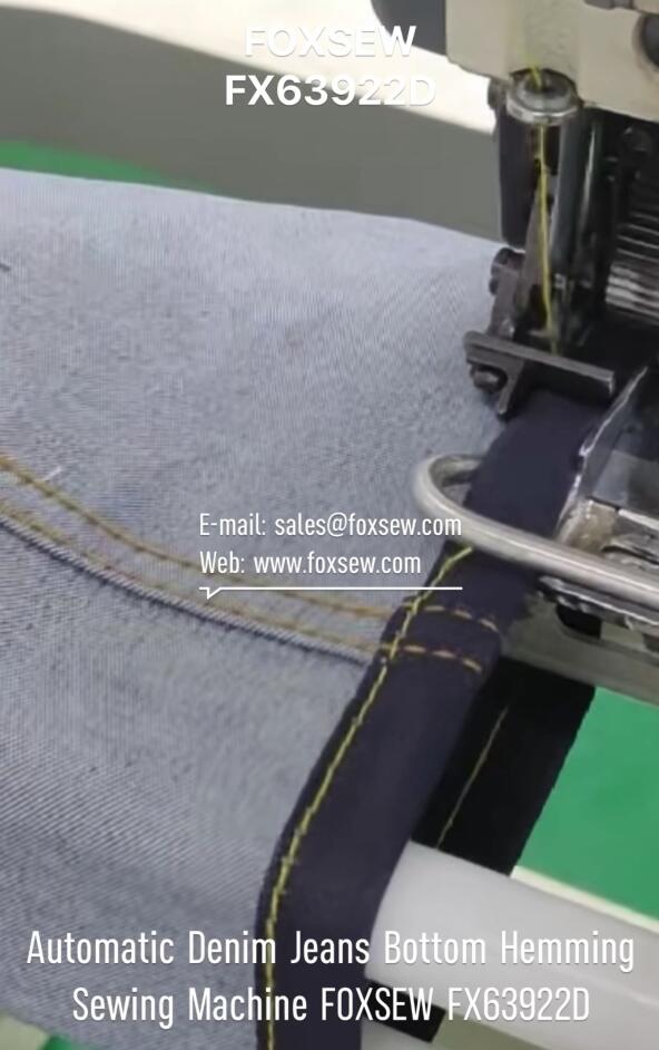 Automatic Denim Jeans Bottom Hemming Sewing Machine