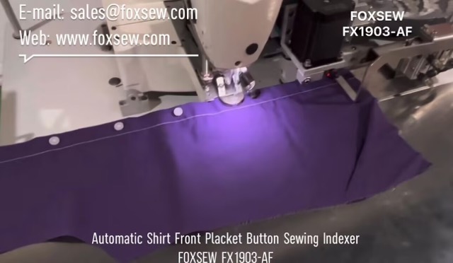 Automatic Shirt Front Placket Button Sewing Indexer
