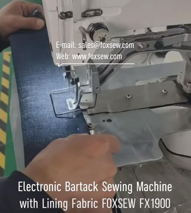 Electronic Bartack Sewing Machine with Lining Fabric