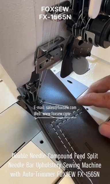 Double Needle Compound Feed Split Needle Bar Upholstery Sewing Machine with Auto-Trimmer