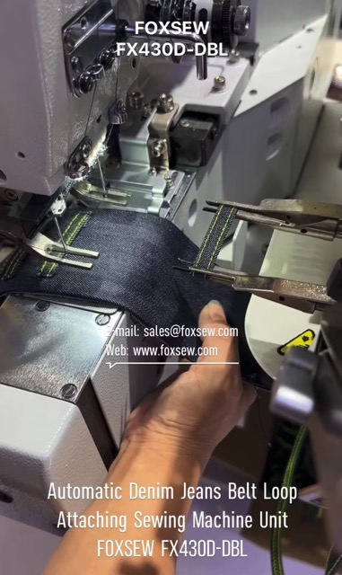 Automatic Denim Jeans Belt Loop Attaching Sewing Machine
