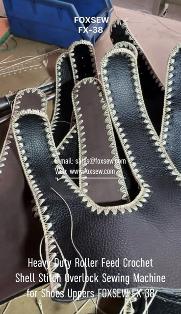 Heavy Duty Roller Feed Crochet Shell Stitch Overlock Machine for Shoes Upper